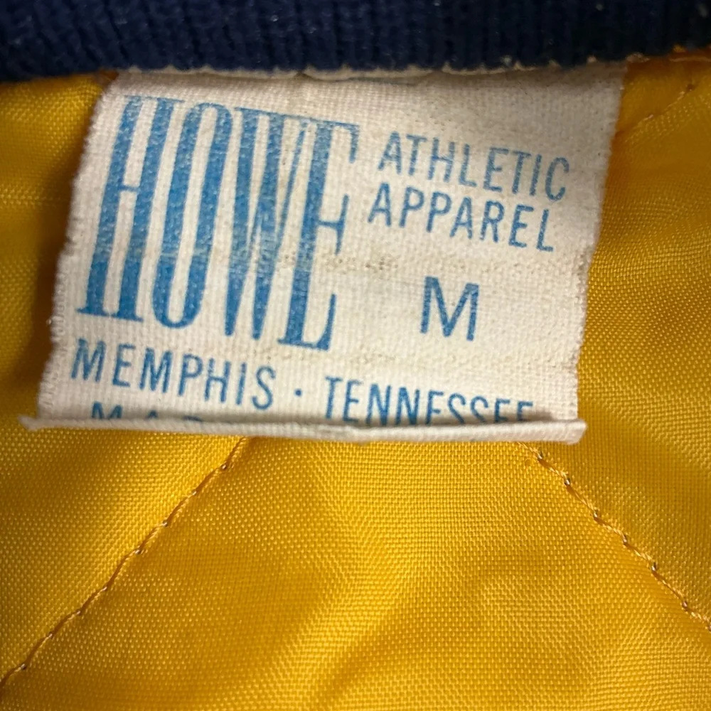 Vintage 70s/80s Navy gold bomber jacket, Memphis, Tennessee USA adult S/M - Picture 5 of 5